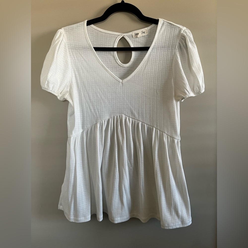 Love + Joy - White Baby Doll Knit Top